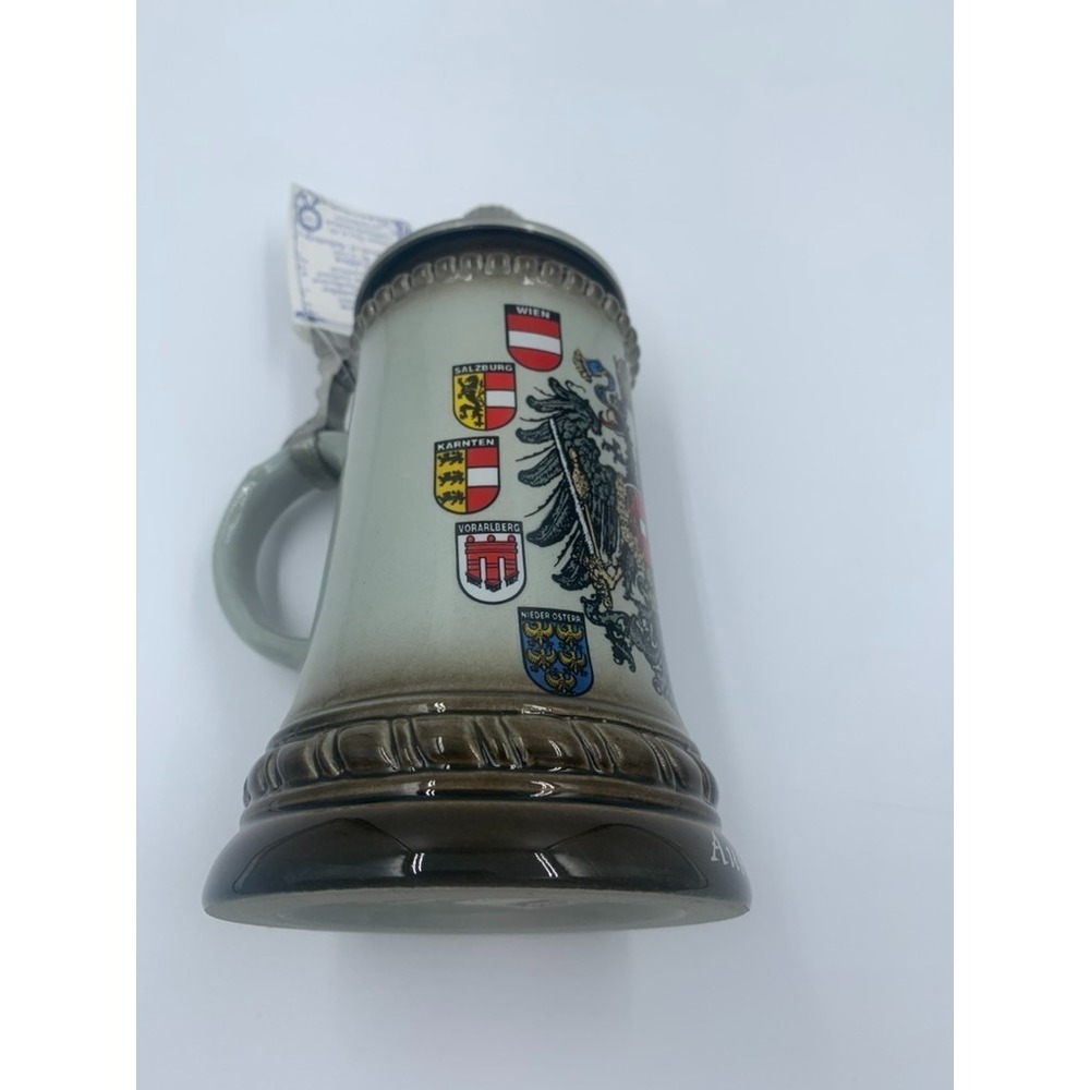 Vtg Original King Austria Beer Stein Hand Painted Imperial Eagle 358/0 - Picture 7 of 12